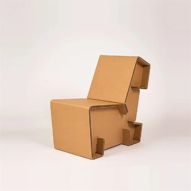 Wooden Look Printing Corrugated Cardboard Chair